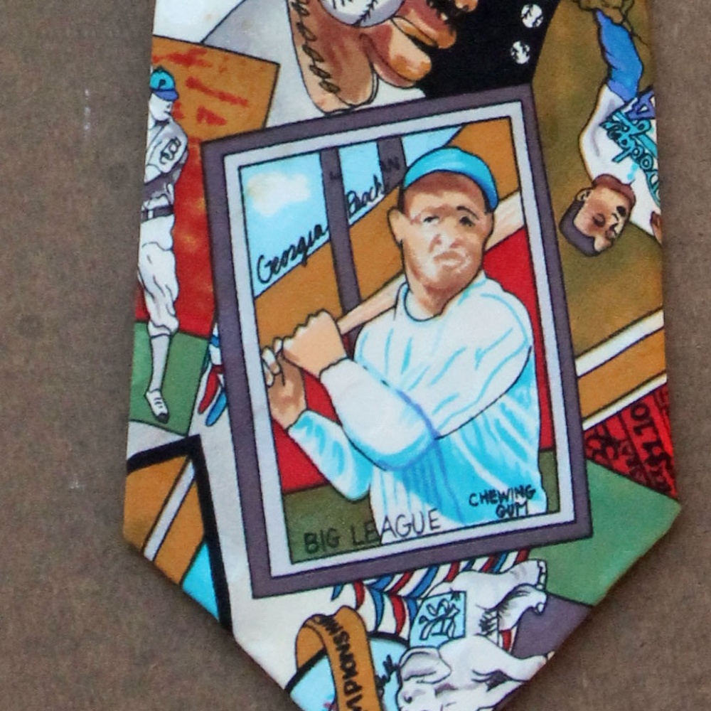 Vintage Nicole Miller Tribute to Baseball tie